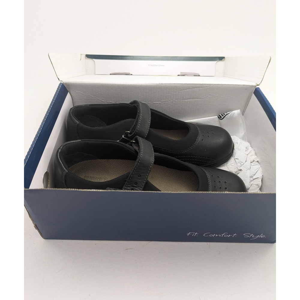 Womens Drew Padders Poem Black Leather Comfort Mary Jane Shoes 14375-99 Size 8